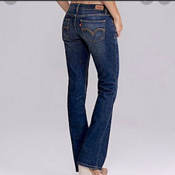 Levi's 524 Too Superlow Dark Blue Jeans Flare Leg Y2K - Picture 1 of 15